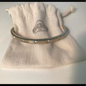 Fossil Gold-tone Crystal Bangle Bracelet